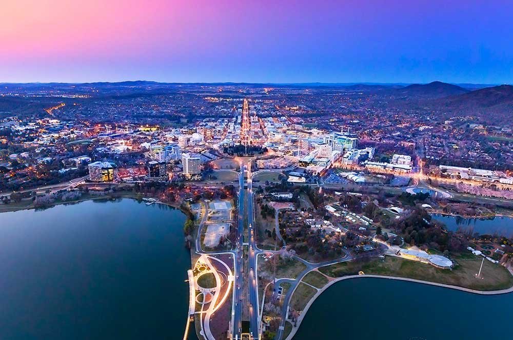 canberra the capital city of australia with a population